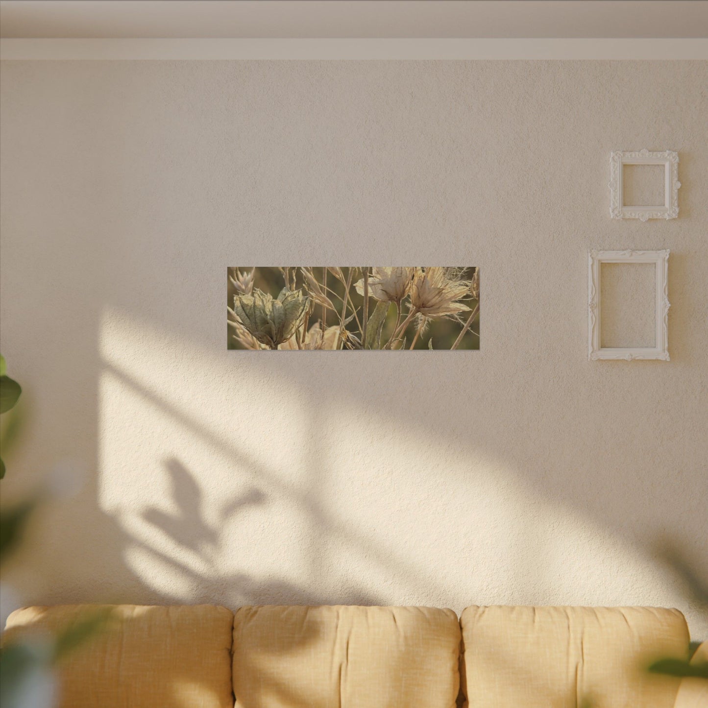 Summer Dried Flowers Minimal Line Canvas Art | Cozy Decor