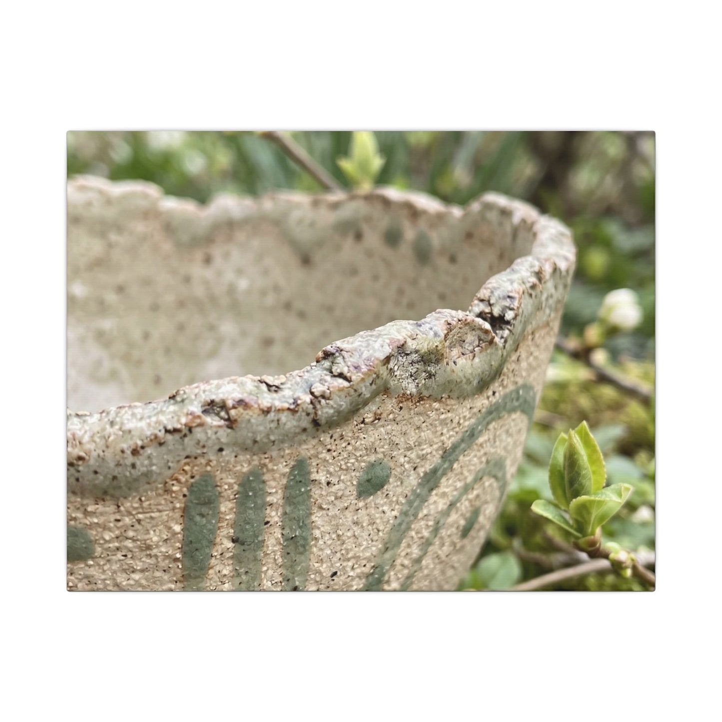Elegant Ceramic Bowl Canvas Art - Japanese Pattern Japandi