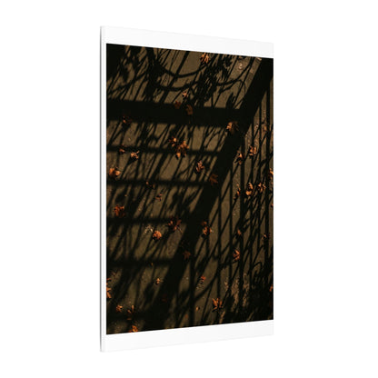 Dark Japandi Shadow Play in Golden Hour | Moody Minimal Canvas Art