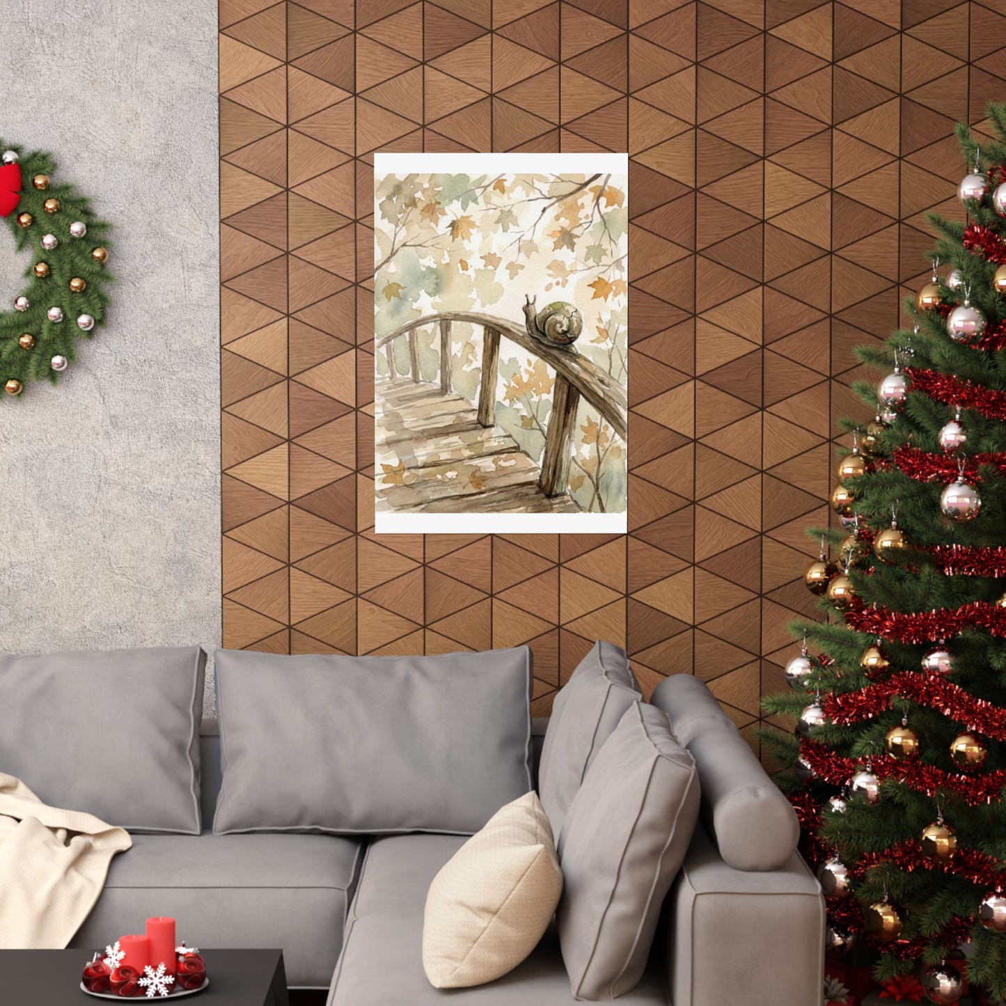 Datsuzoku Wooden Bridge Wall Art Print - Japandi Watercolor