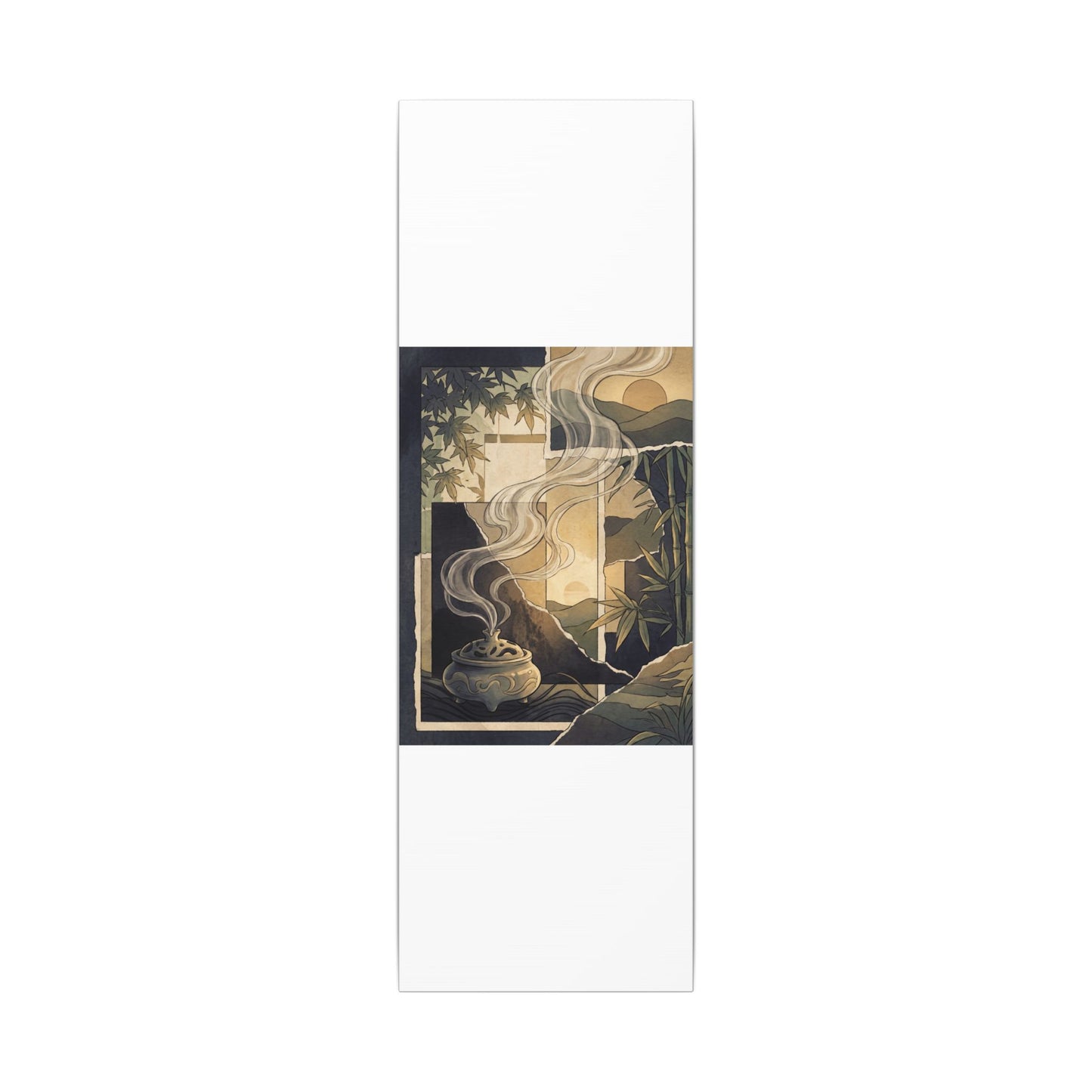 Tranquil Incense Smoke Canvas Art - Ukiyo E Inspired Zen