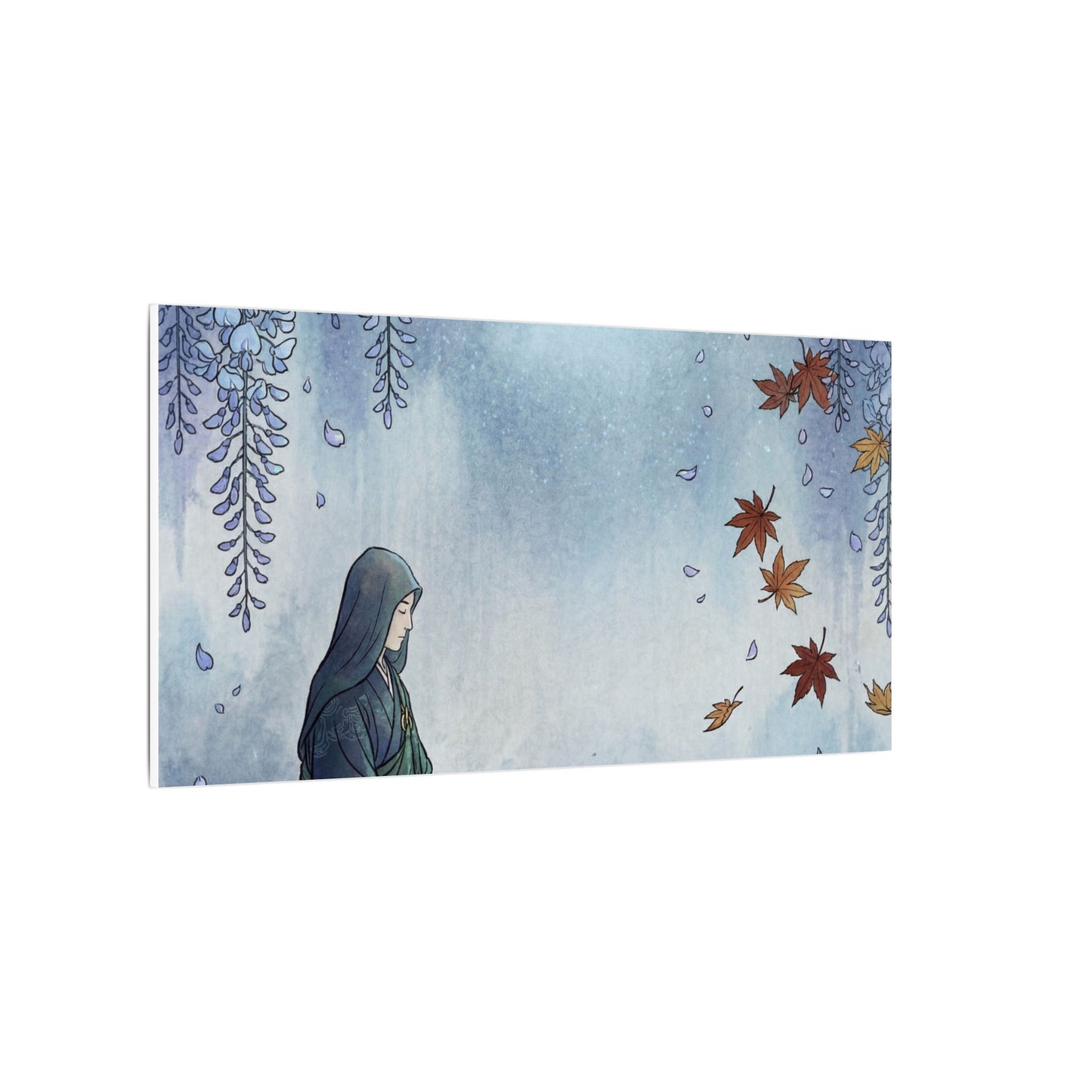 Zen Wisteria in Moonlight | Ukiyo E Inspired Canvas Art