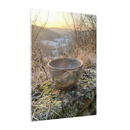 Golden Hour Ceramic Bowl Canvas Art - Japandi Shibui