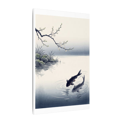 Ma Koi Pond Canvas Art - Zen Ukiyo E Inspired