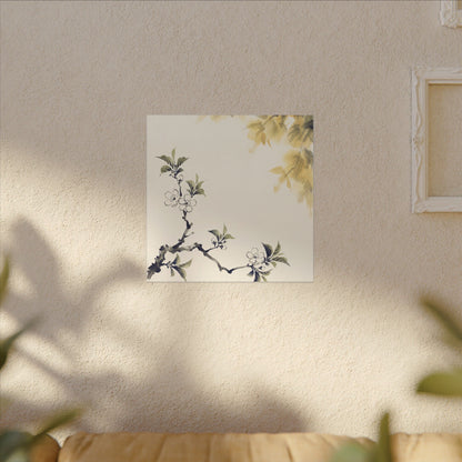 Kanso Cherry Blossom Canvas Art - Zen Sumi E