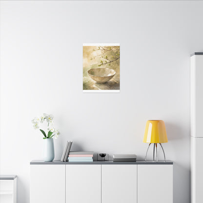 Warm Ceramic Bowl Canvas Art - Watercolor Japandi
