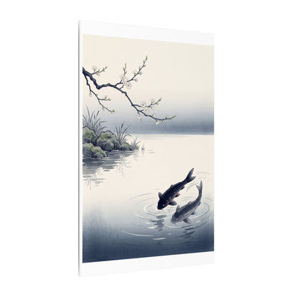 Ma Koi Pond Canvas Art - Zen Ukiyo E Inspired