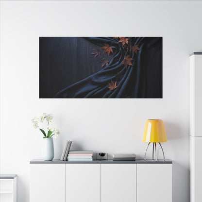 Silk Drape Autumn Canvas Art | Dark Japandi Sophisticated Design