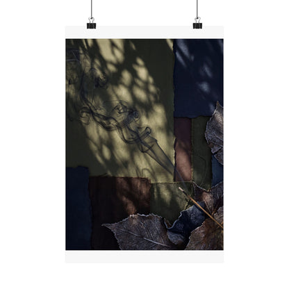 Atmospheric Incense Smoke Wall Art Print - Dark Texture Dark Japandi