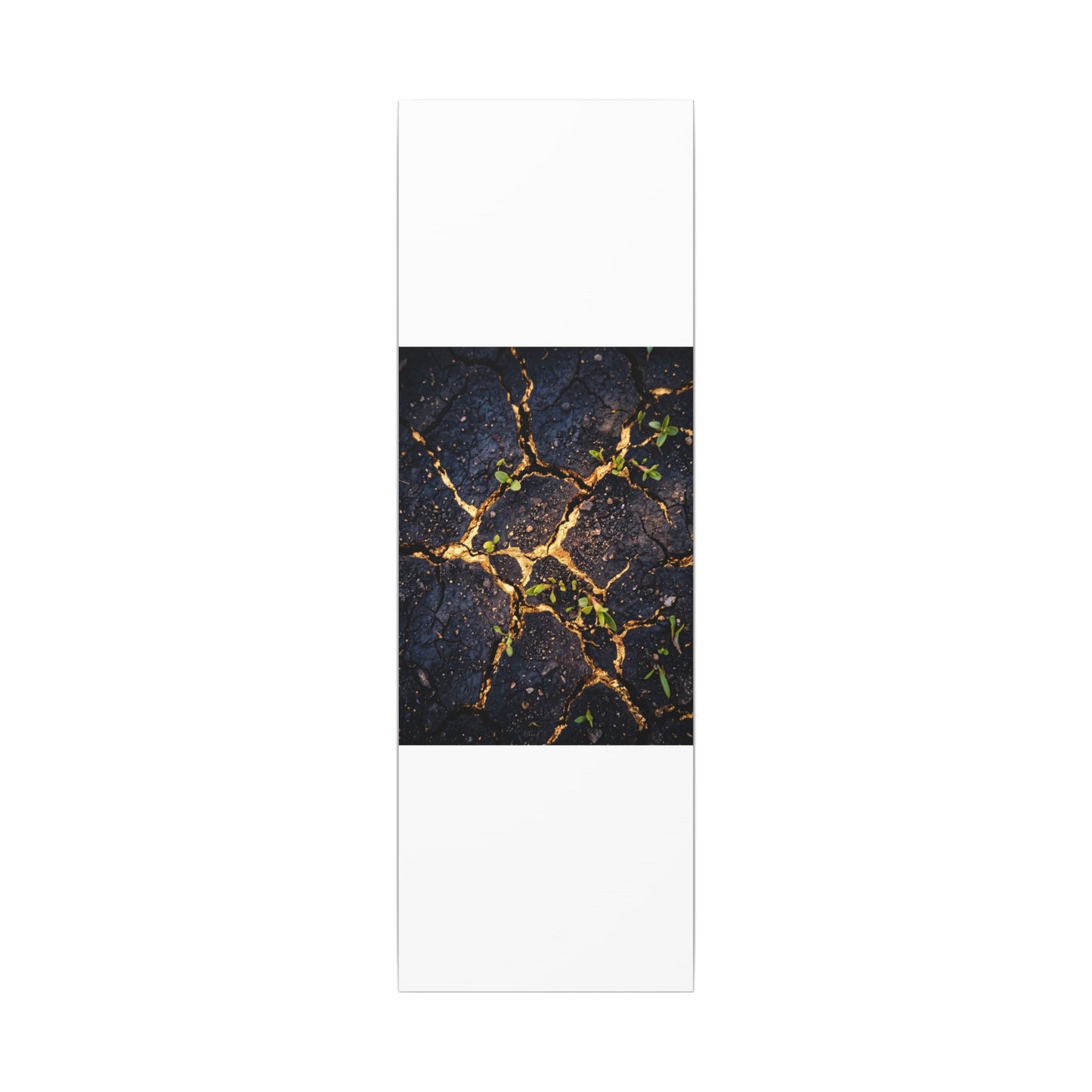 Spring Cracked Earth Crackle Gold Canvas Art | Healing Decor