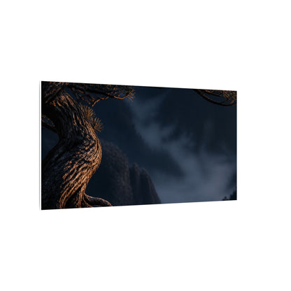 Bold Pine Tree Canvas Art - Shadow Zen Dark Japandi