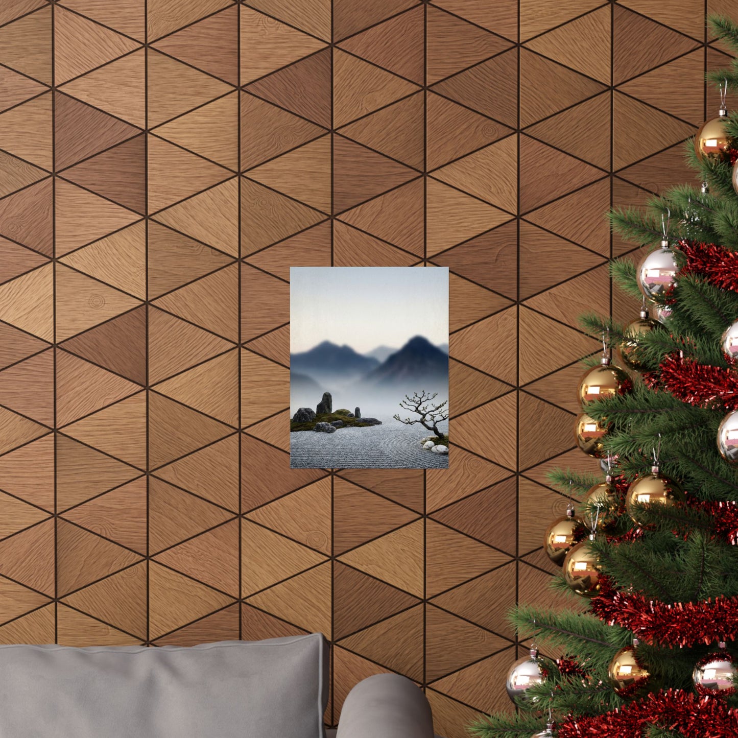 Dawn Mountain Mist Wall Art Print - Zen Shibui