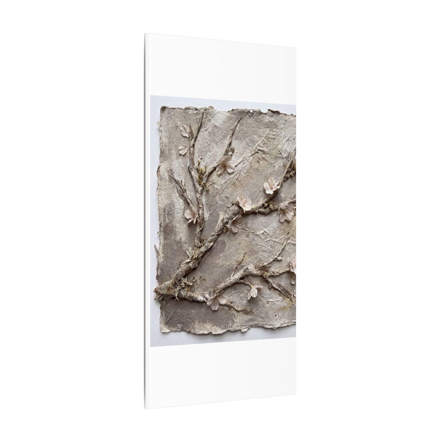Summer Cherry Blossom Texture Canvas Art | Earthy Decor
