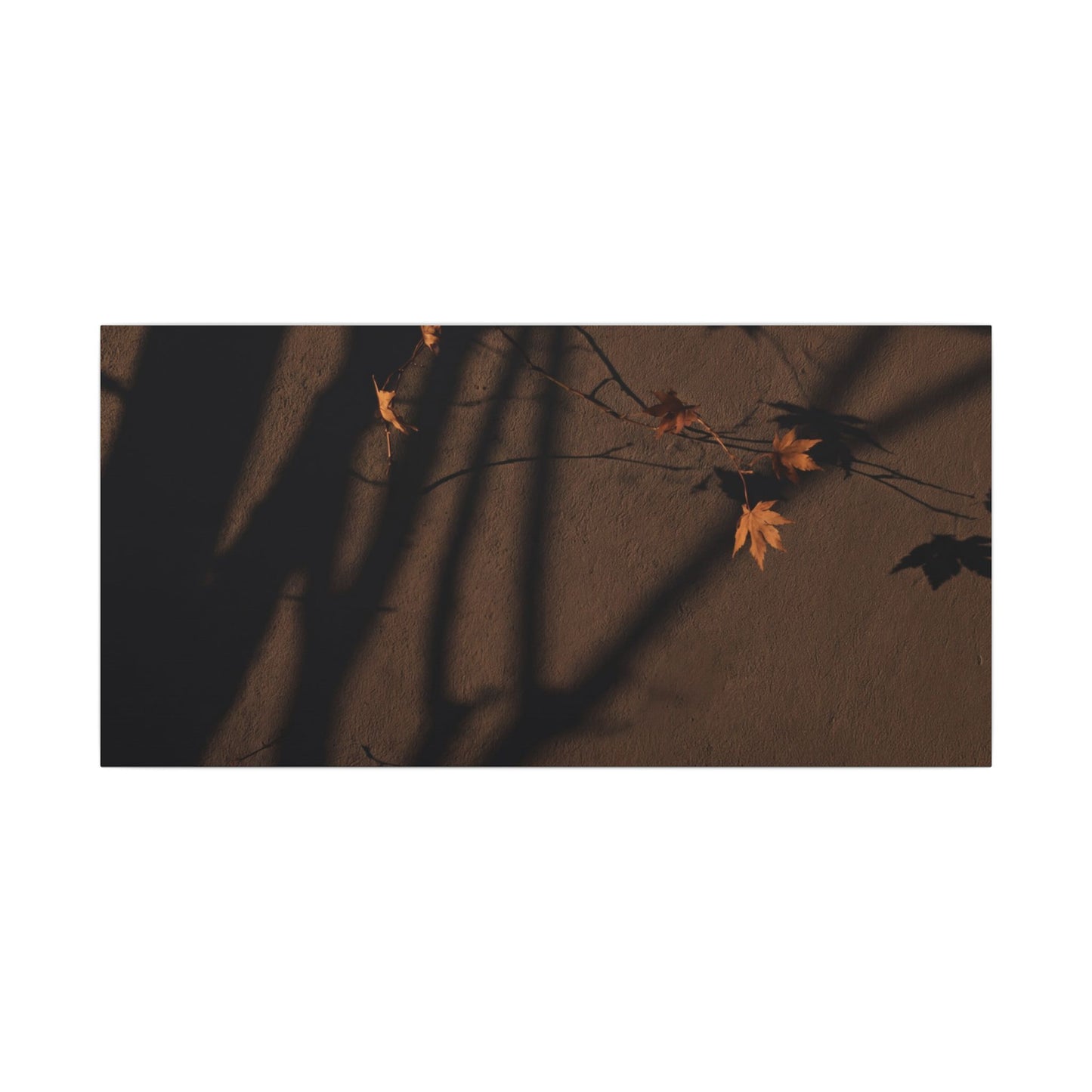 Shadow Play Autumn Canvas Art | Dark Japandi Luxurious Design