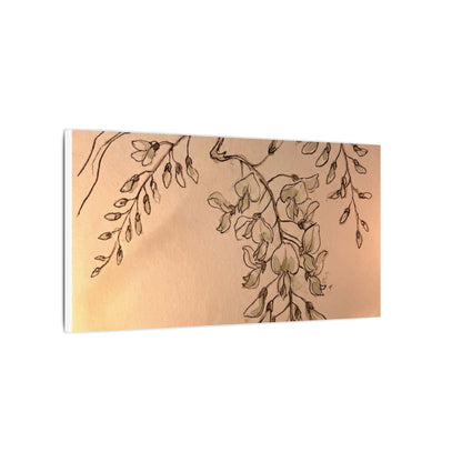 Japandi Wisteria in Candlelight | Minimal Line Canvas Art