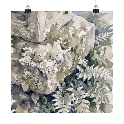 Moonlight Stone Lantern Wall Art Print - Japandi Fukinsei Art Print