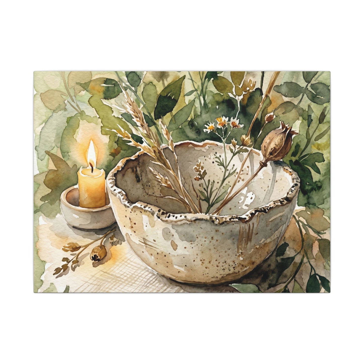 Ceramic Bowl Summer Canvas Art | Japandi Elegant Design
