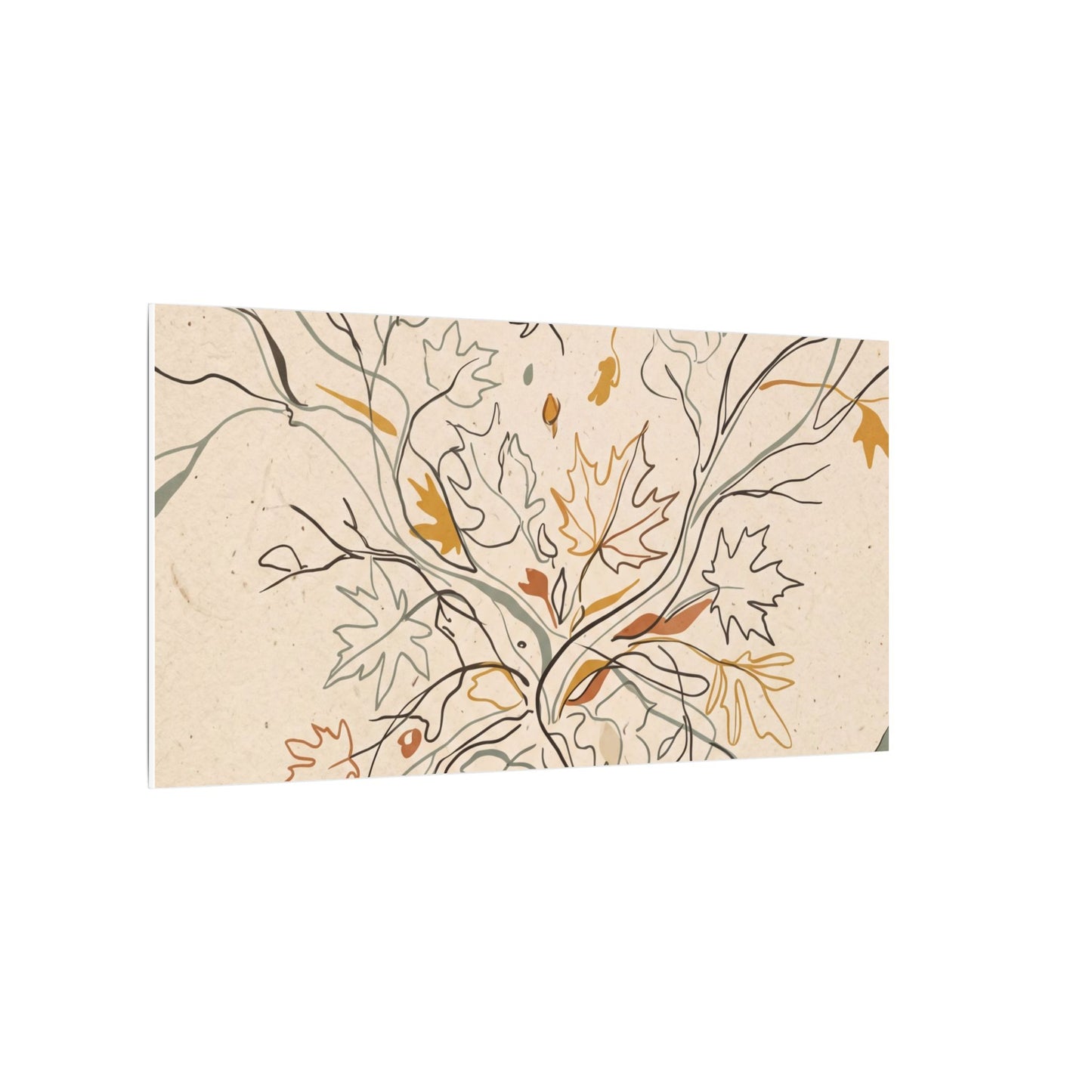 Warm Shadow Play Canvas Art - Minimal Line Japandi