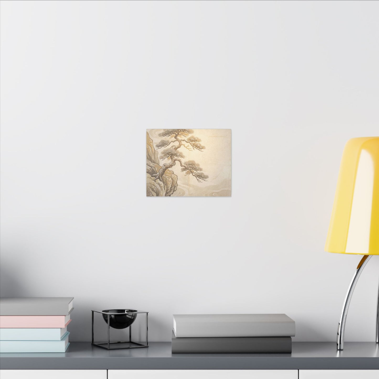 Winter Pine Tree Japanese Pattern Canvas Art | Elegant Decor