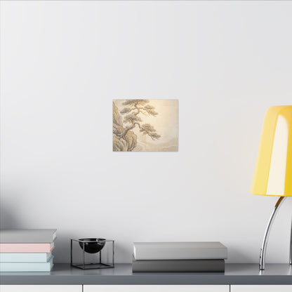 Winter Pine Tree Japanese Pattern Canvas Art | Elegant Decor