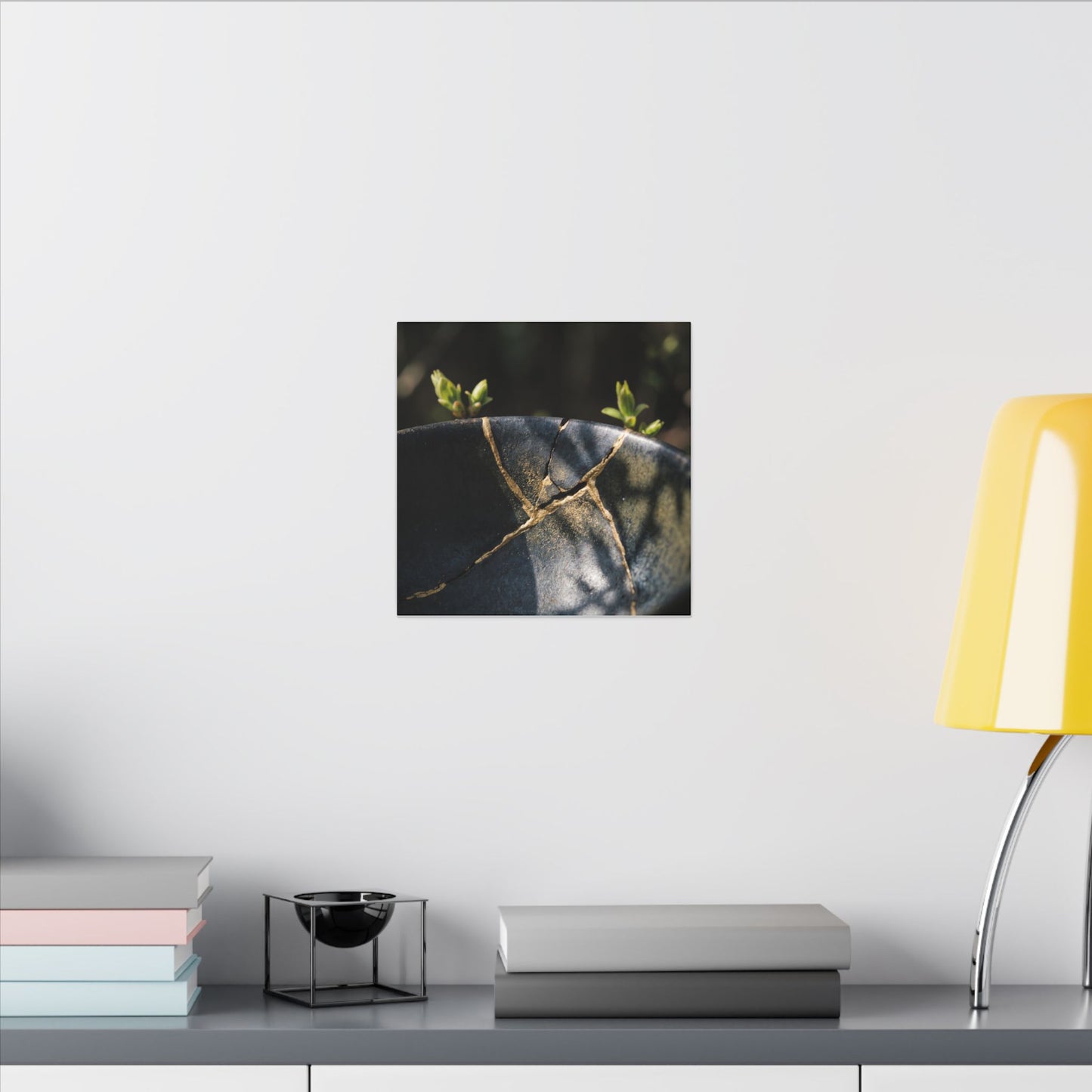 Seijaku Broken Pottery Canvas Art - Dark Japandi Shadow Zen