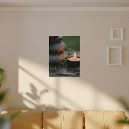 Warm River Stones Canvas Art - Japanese Pattern Japandi