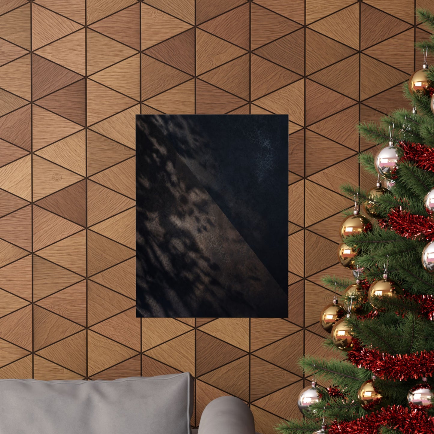 Moody Shadow Play Wall Art Print - Moody Minimal Dark Japandi