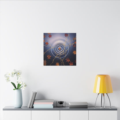 Kintsugi Water Ripple in Dawn | Gold Vein Canvas Art