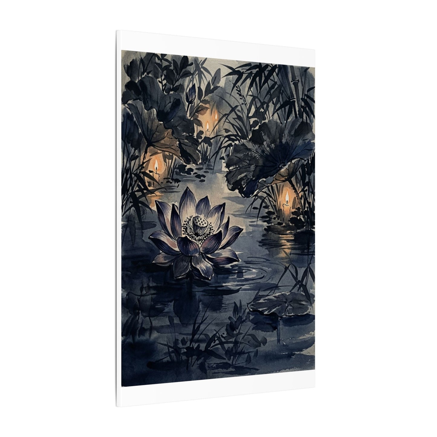 Fukinsei Lotus Flower Canvas Art - Zen Sumi E