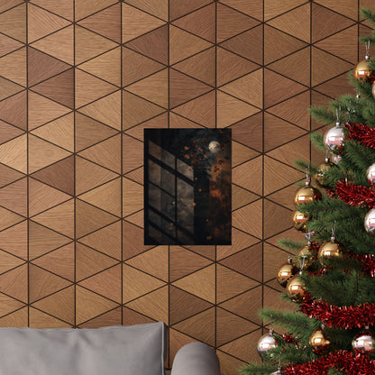Shadow Play Autumn Wall Art Print | Dark Japandi Luxurious Design