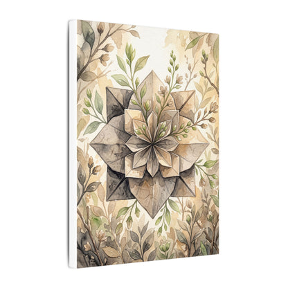 Warm Paper Fold Canvas Art - Watercolor Japandi