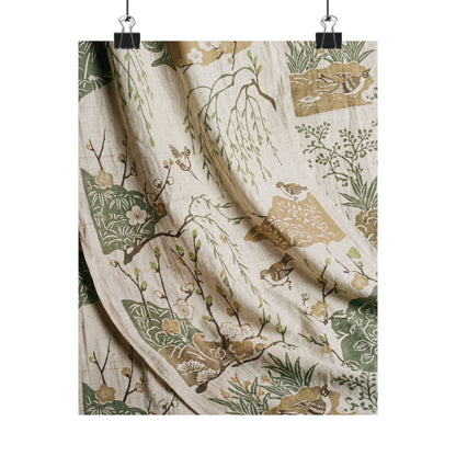 Silk Drape Japanese Pattern Wall Art Print | Neutral Japandi Art