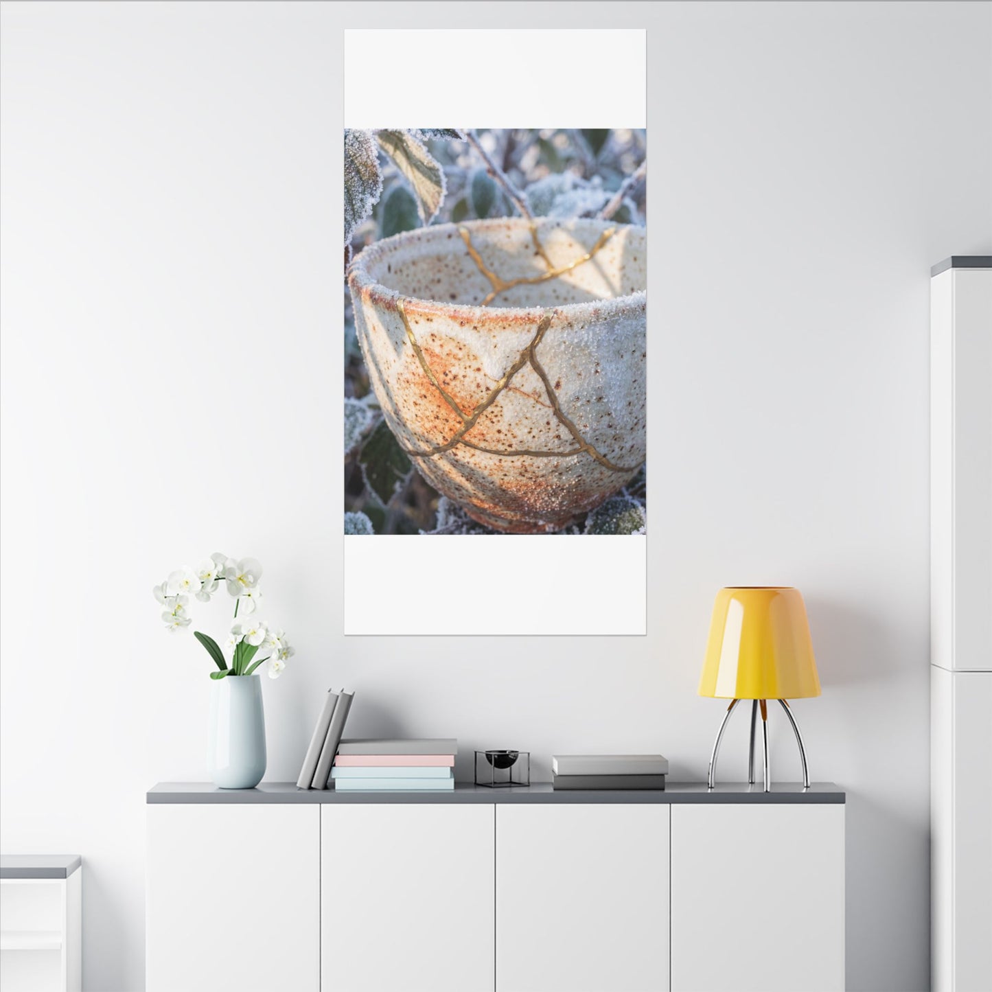Resilient Ceramic Bowl Canvas Art - Gold Vein Kintsugi