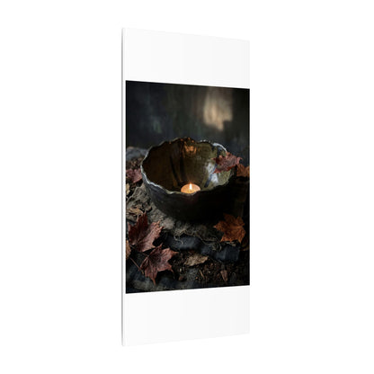Candlelight Ceramic Bowl Canvas Art - Dark Japandi Kanso