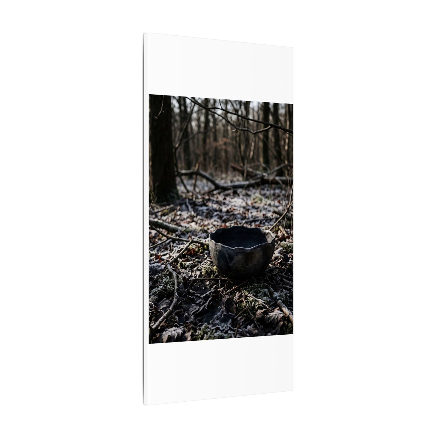 Dappled Ceramic Bowl Canvas Art - Dark Japandi Kanso