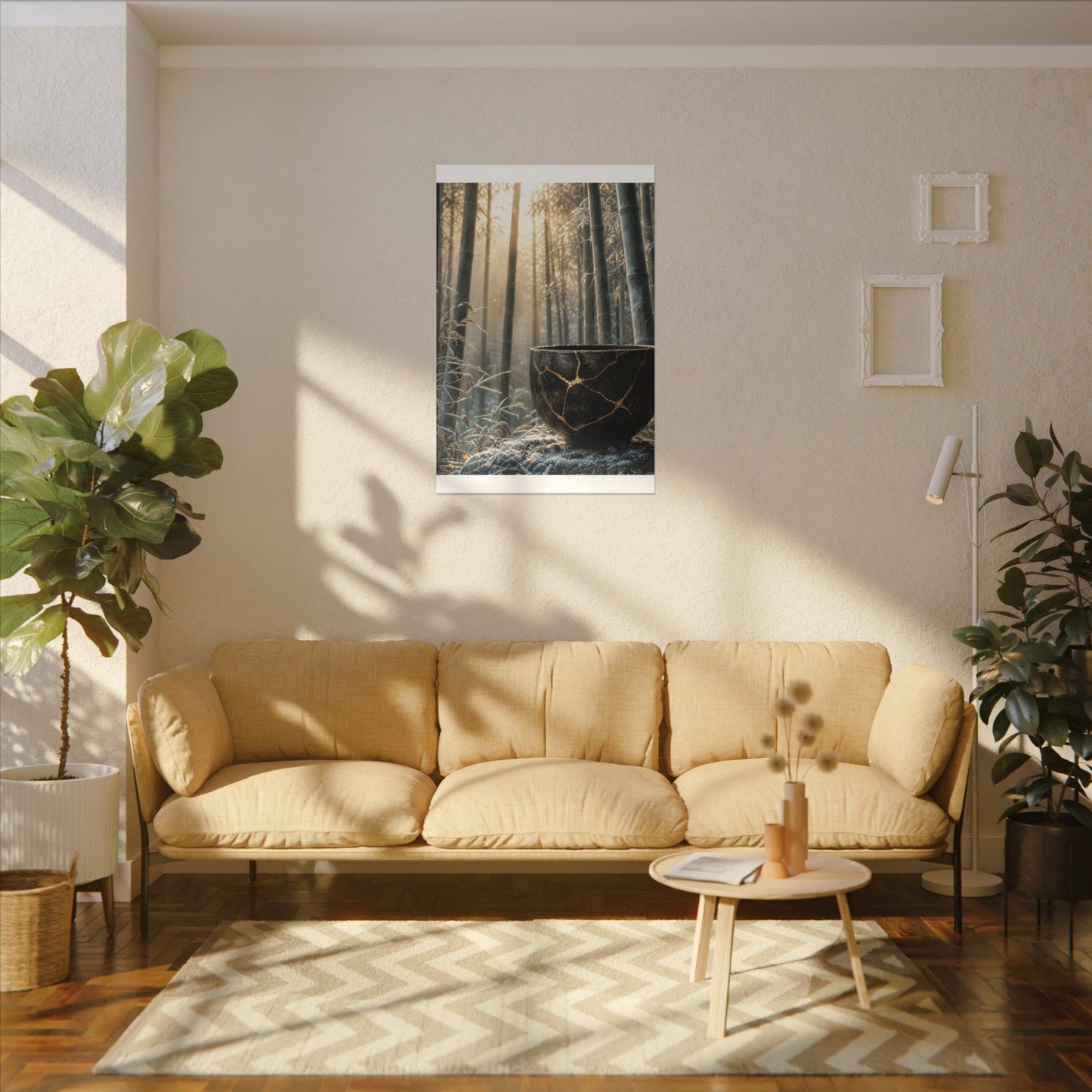 Fukinsei Bamboo Grove Canvas Art - Kintsugi Gold Repair