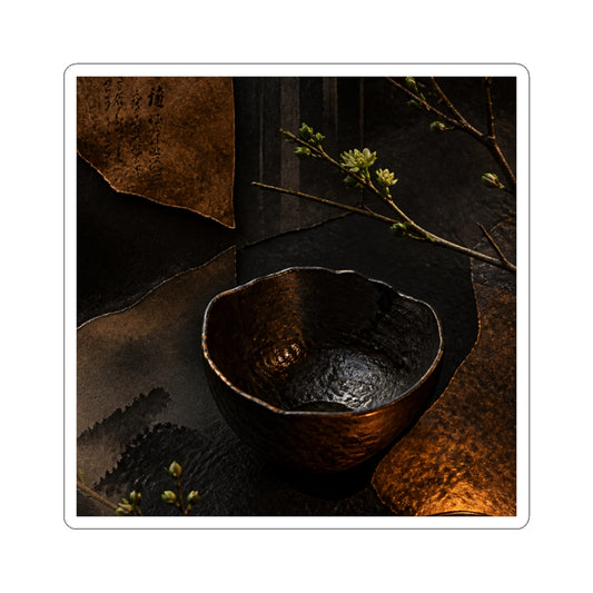 Ceramic Bowl Sticker | Spring Dark Japandi Shadow Zen Art