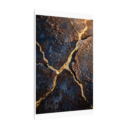 Winter Rust Patina Gold Vein Canvas Art | Resilient Decor