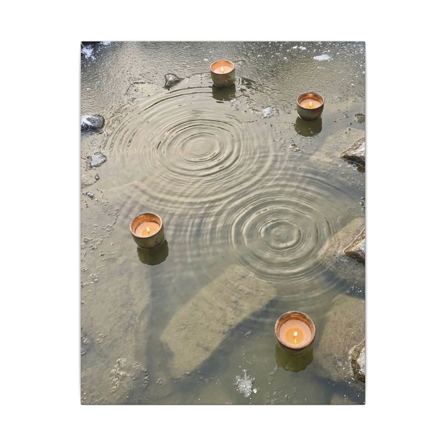 Water Ripple Canvas Art | Winter Japandi Japanese Pattern Art