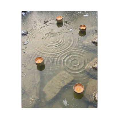 Water Ripple Canvas Art | Winter Japandi Japanese Pattern Art