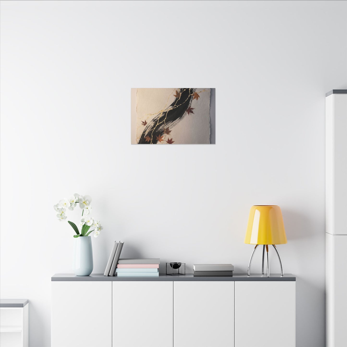 Dawn Ink Brushstroke Canvas Art - Kintsugi Ma