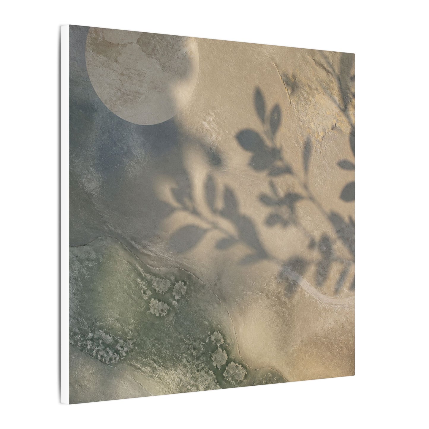 Japandi Shadow Play in Moonlight | Texture Canvas Art