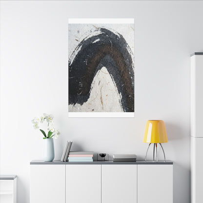 Moody Ink Brushstroke Canvas Art - Moody Minimal Dark Japandi