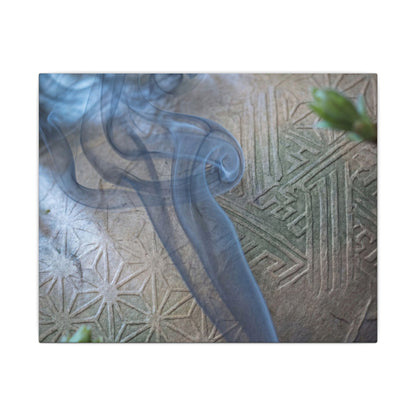 Spring Incense Smoke Japanese Pattern Canvas Art | Neutral Decor