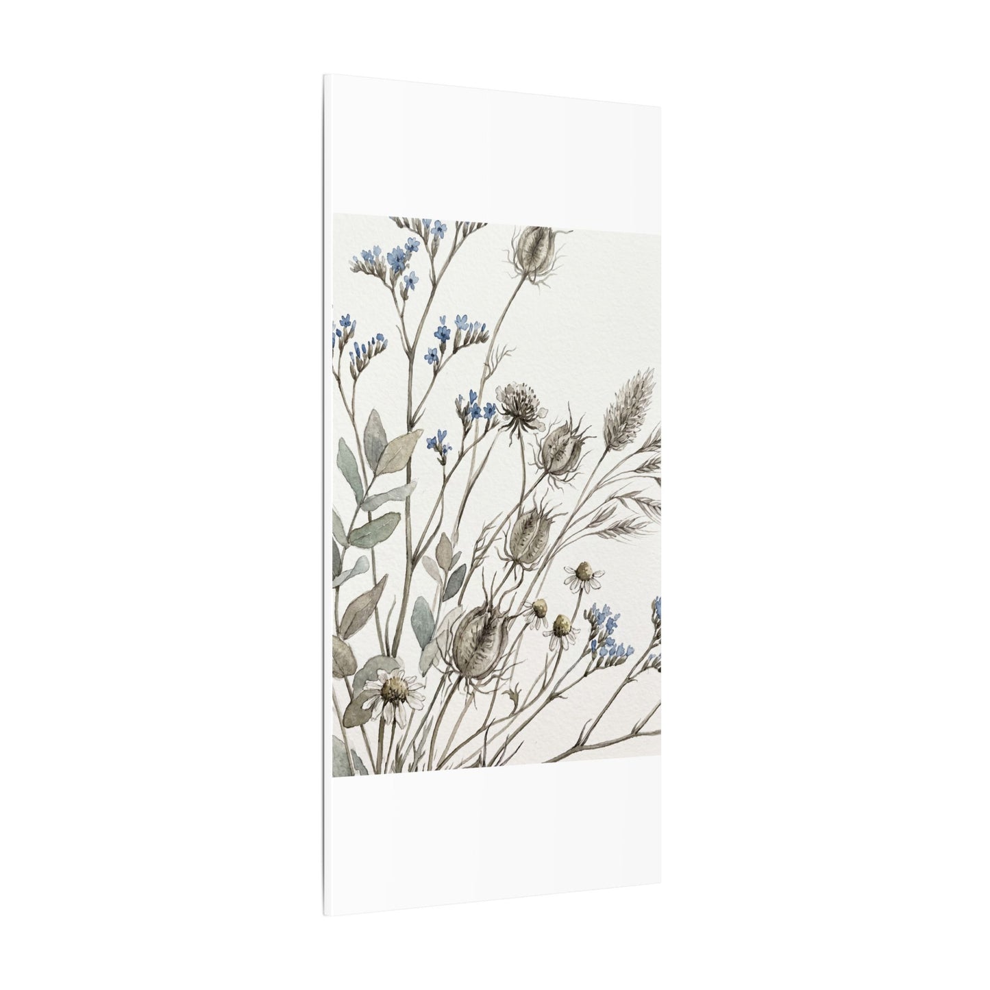 Dried Flowers Canvas Art | Summer Japandi Watercolor Art