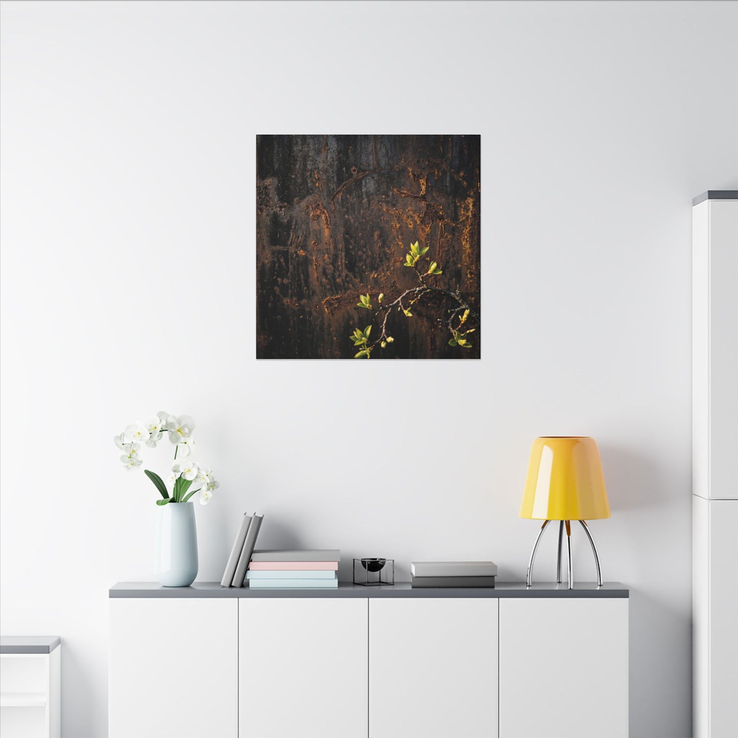 Golden Hour Rust Patina Canvas Art - Dark Japandi Fukinsei