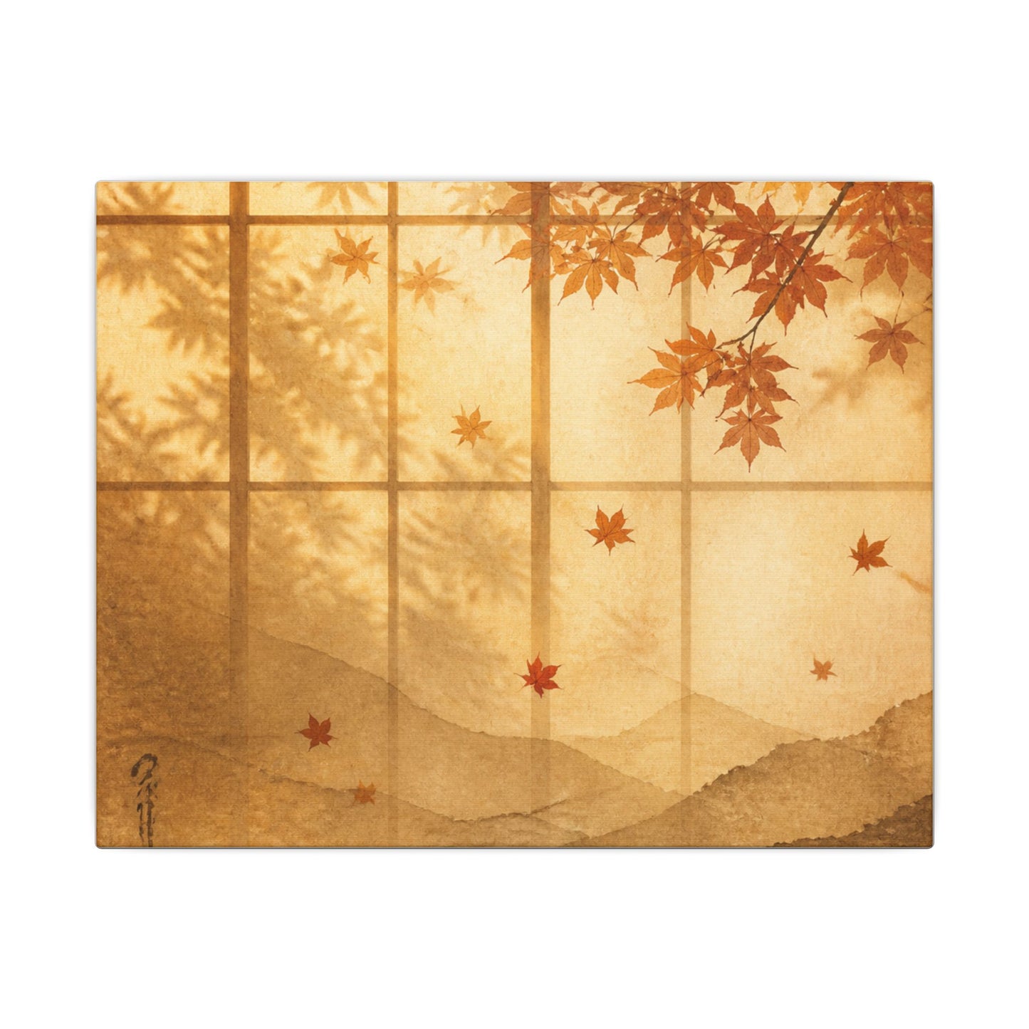 Shoji Screen Texture Canvas Art | Earthy Japandi Art