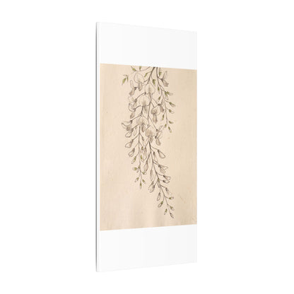 Japandi Wisteria in Golden Hour | Minimal Line Canvas Art