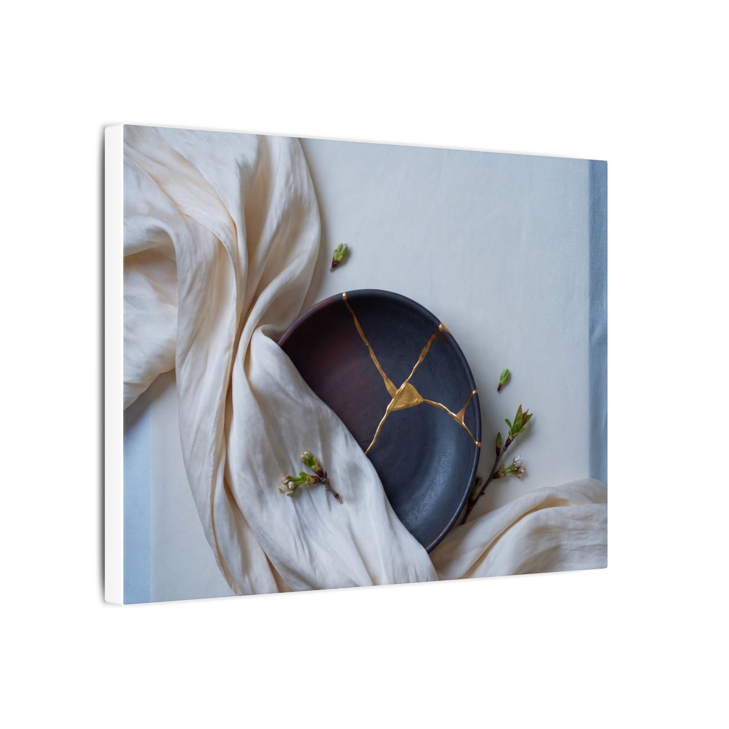 Ma Silk Drape Canvas Art - Kintsugi Gold Repair
