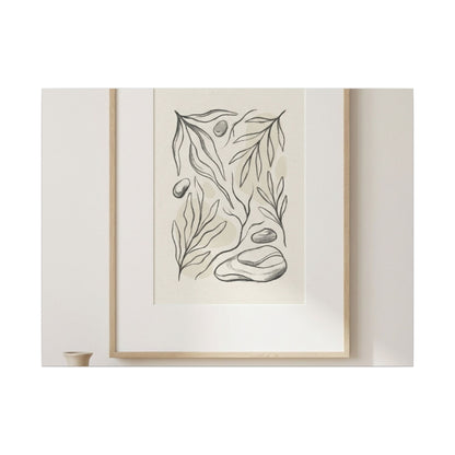 Japandi Charcoal Canvas Art Art Print